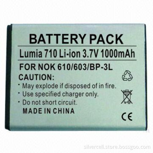 Li-ion Battery for Nokia BP-3L with 1,000mAh Capacity